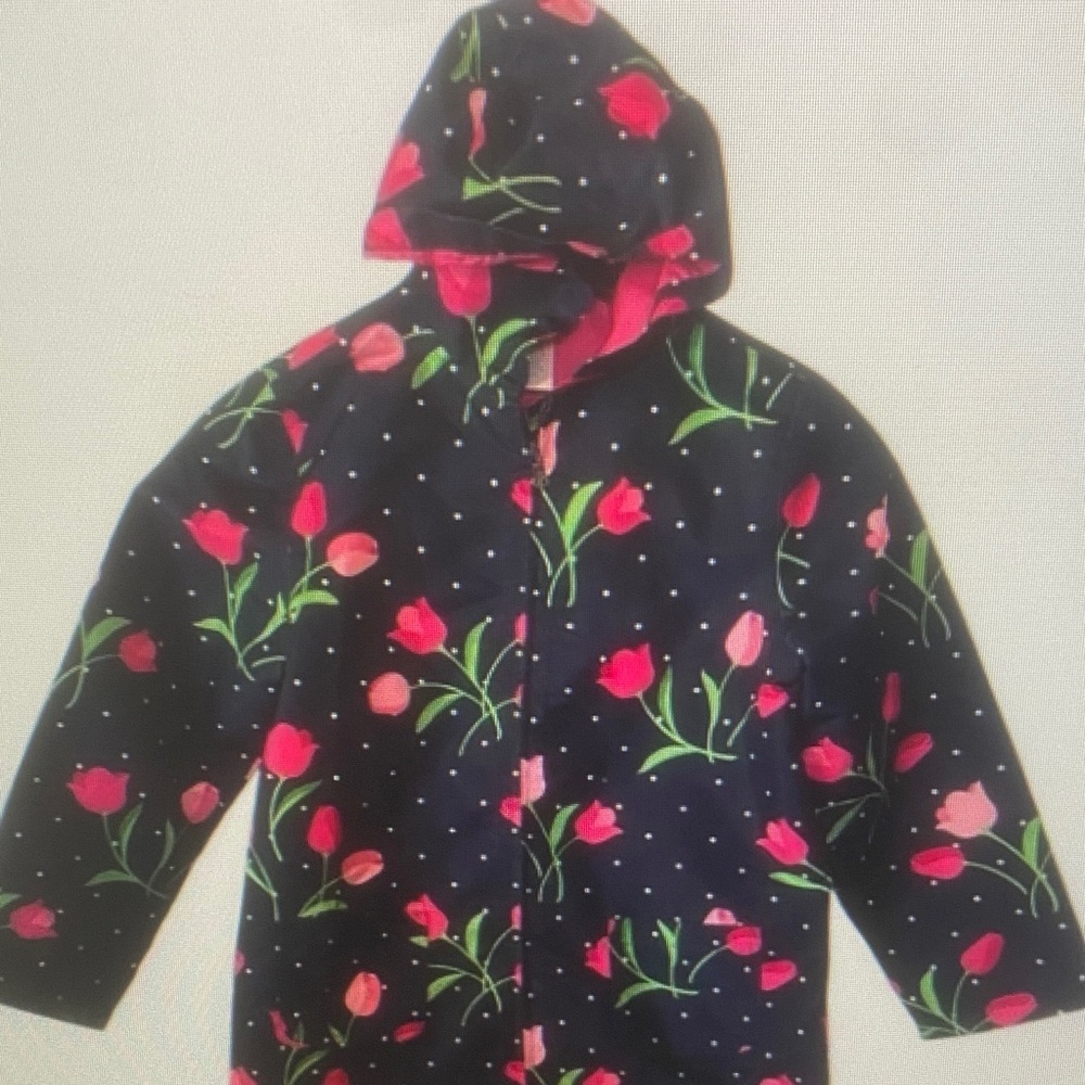 Floral Hooded Jacket with Pink Tulips